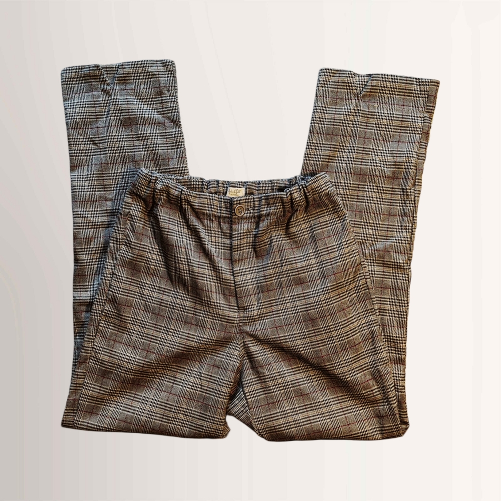 John Galt casual high-waisted tailored plaid trousers